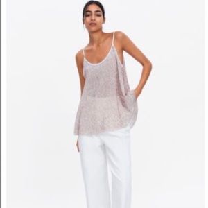 Zara, BN Textured Weave Striped Tank, Small